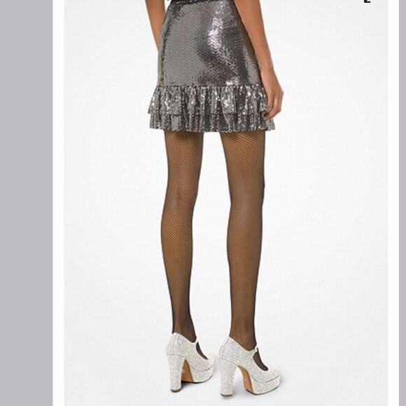 MICHAEL Michael Kors Mirror Dot Jersey Tiered Ruffle Skirt - Picture 2 of 8